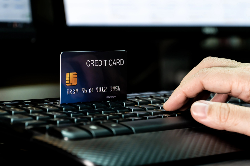 Credit card used for online payment illustrating chargeback prevention and fraud protection