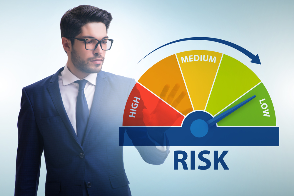 Businessman managing a meter for high-risk merchant account