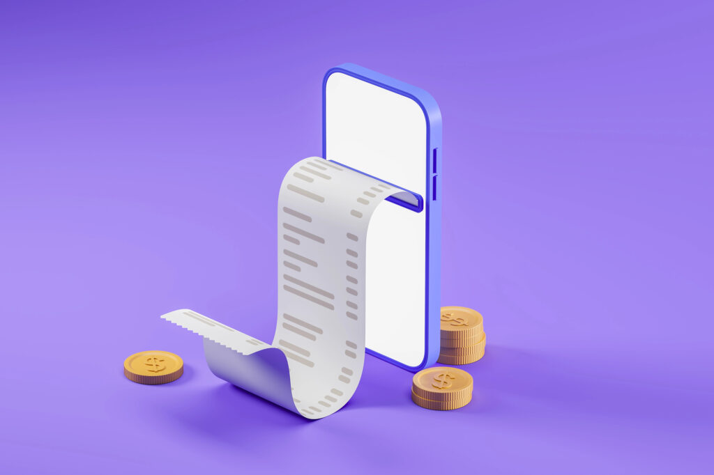 Animation of a phone executing a cannabis transaction